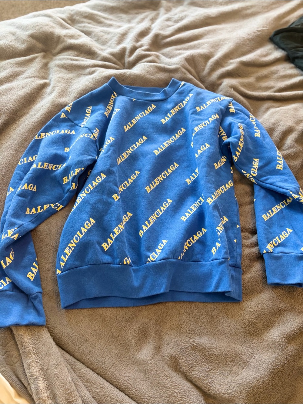 Balenciaga All Over Logo Sweatshirt Size 10